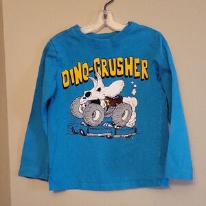 Dino-Crusher blue long sleeve tee shirt